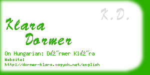 klara dormer business card